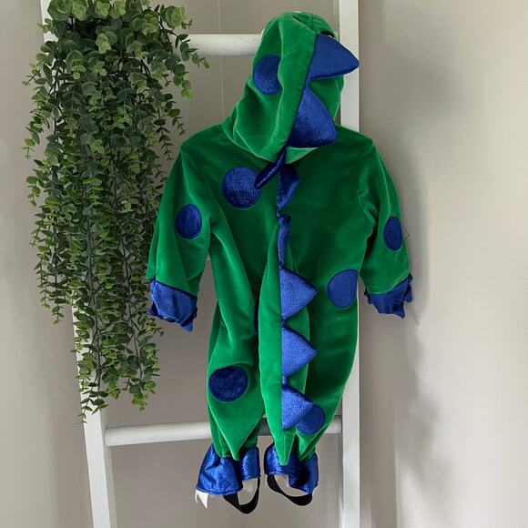 Baby Halloween Costume Dinosaur Hooded Soft Green Blue Infant 6-9 months - Picture 9 of 12